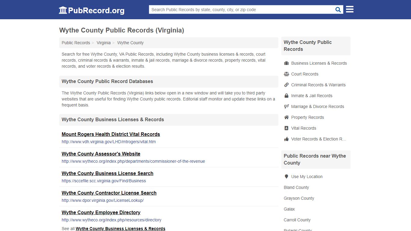 Free Wythe County Public Records (Virginia Public Records)